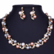 Oorbellen Fashion Creative Colorful Pearl Necklace Earrings Set